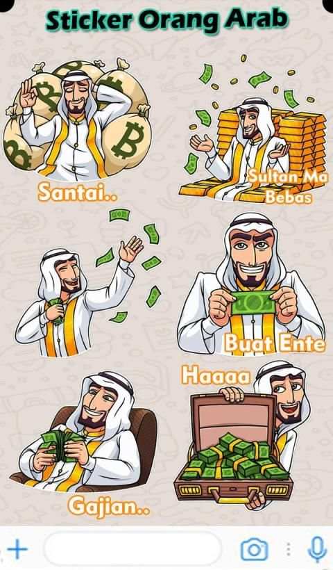 Sticker Kocak Sultan Arab - WaStickersApp screenshot 2