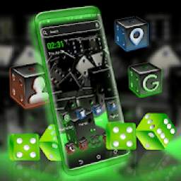 3D Dice Neon Launcher Theme