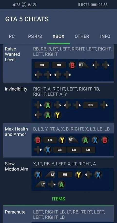 Cheats code collection for GTA 5 screenshot 2