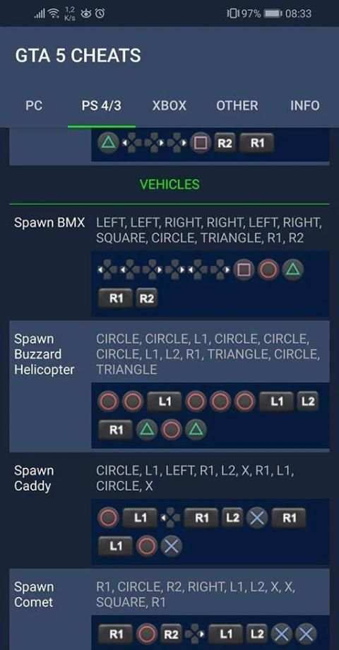 Cheats code collection for GTA 5 screenshot 6