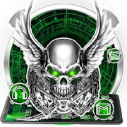Green Metallic Skull Theme आइकन
