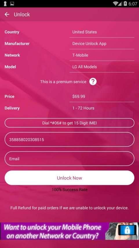 Free Unlock LG Mobile SIM screenshot 5