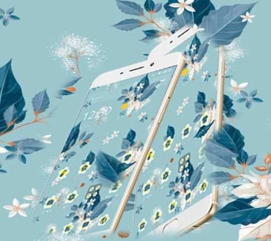 Blue Flower Leaf Theme screenshot 3