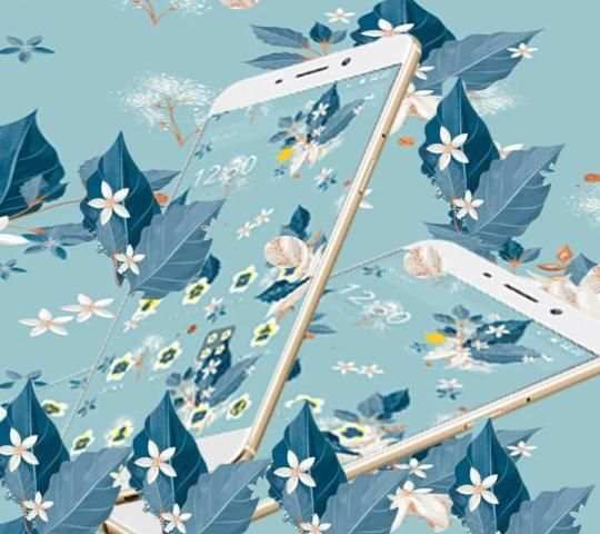 Blue Flower Leaf Theme screenshot 2
