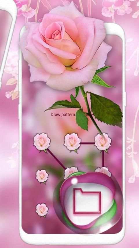 Pink Rose Launcher Theme स्क्रीनशॉट 1
