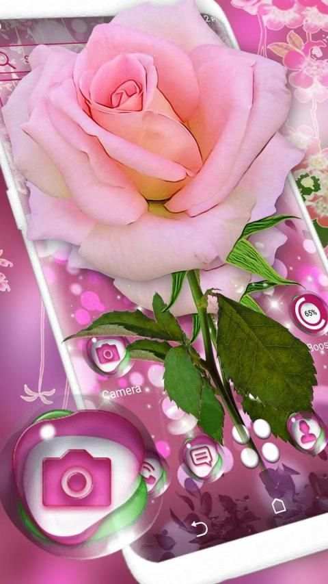 Pink Rose Launcher Theme स्क्रीनशॉट 5