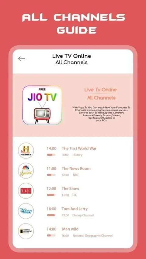 Live Jio TV HD Channels Guide स्क्रीनशॉट 4