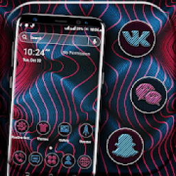 ikon Curved Spiral Pink Blue Launcher Theme