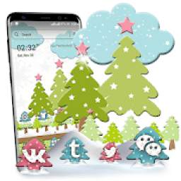 Christmas Tree Paper Art Launcher Theme