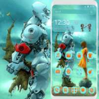 Robot Romantic Love Girl Theme