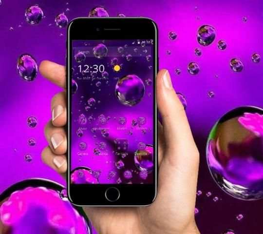 Tema Tetesan Air Ungu Kabut screenshot 2