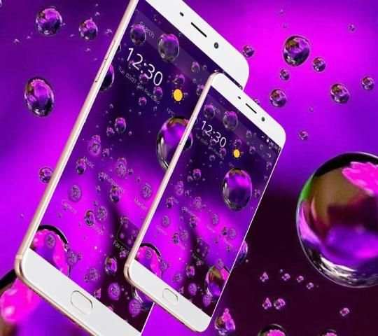 Tema Tetesan Air Ungu Kabut screenshot 3