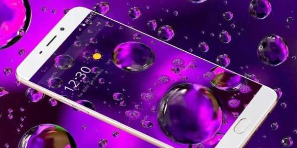 Tema Tetesan Air Ungu Kabut screenshot 1