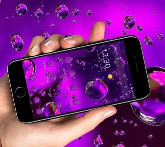 Tema Tetesan Air Ungu Kabut screenshot 4