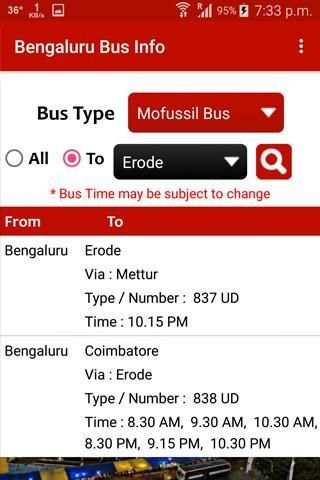Bangalore Bus Info screenshot 2