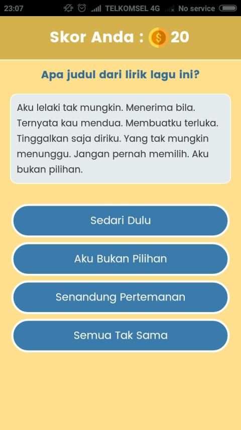 Game Tebak Lagu - Sekilas Lyric screenshot 4