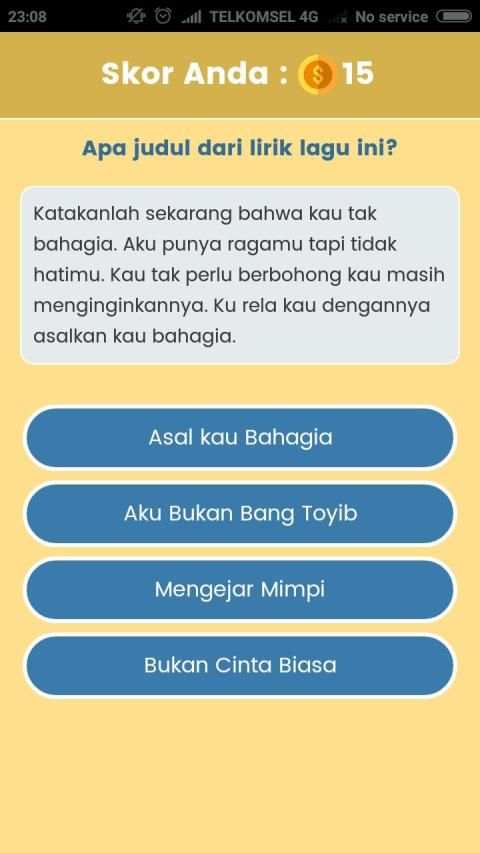 Game Tebak Lagu - Sekilas Lyric screenshot 2