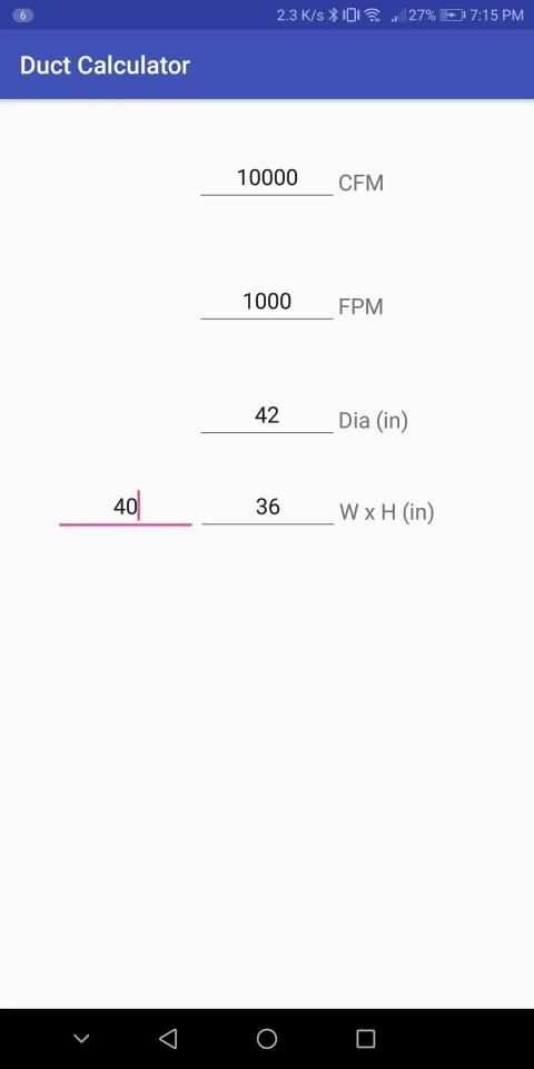 Duct Calculator स्क्रीनशॉट 4