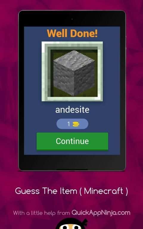 Guess The Item ( Minecraft 1.14.4 ) स्क्रीनशॉट 1