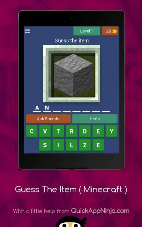 Guess The Item ( Minecraft 1.14.4 ) स्क्रीनशॉट 2
