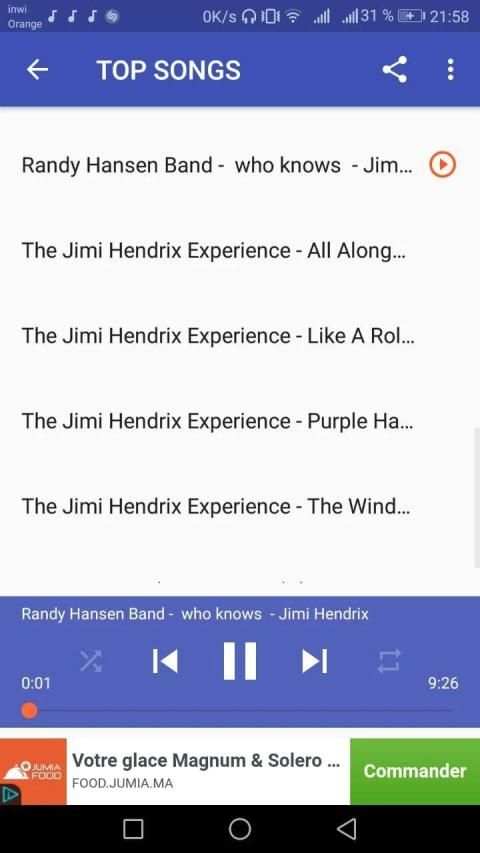JIMI HENDRIX SONGS OFFLINE स्क्रीनशॉट 3