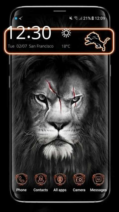 Tema Black Horror Lion screenshot 2