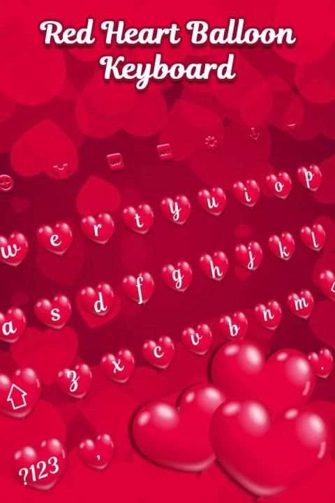 Red Heart Balloon Keyboard - Sweet Heart स्क्रीनशॉट 2