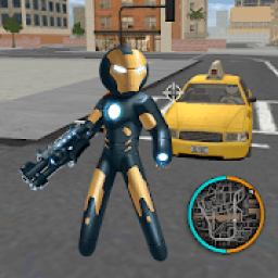 ikon Black Iron Stickman Rope Hero Crime Gangstar