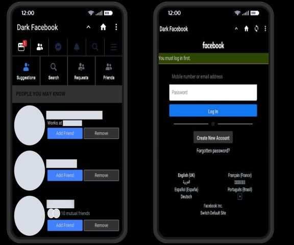 Dark Mode For Facebook screenshot 1