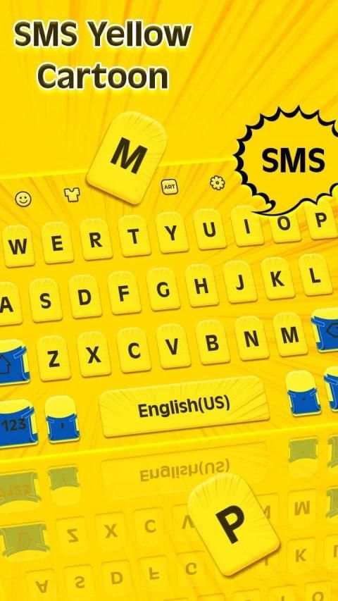 SMS Yellow Cartoon Keyboard-Chat SMS Keyboard स्क्रीनशॉट 3