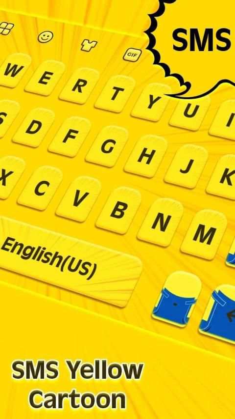 SMS Yellow Cartoon Keyboard-Chat SMS Keyboard स्क्रीनशॉट 2