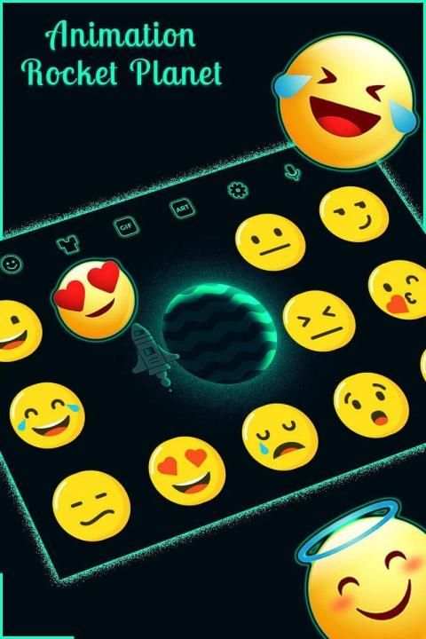 Animation Rocket Planet Keyboard स्क्रीनशॉट 3