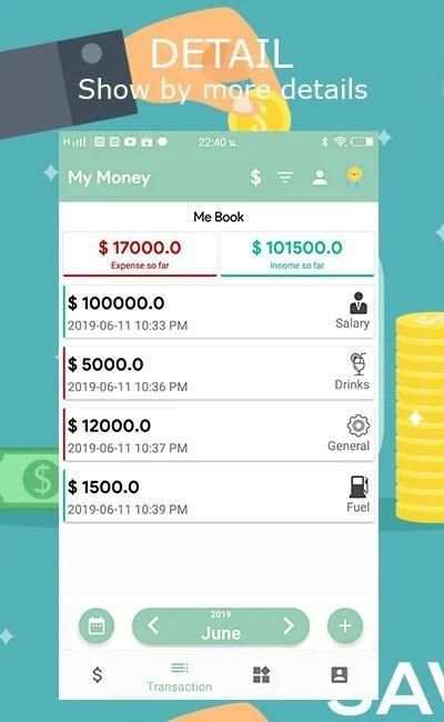 My Money Income/Expense Recorder Free 2019 स्क्रीनशॉट 2