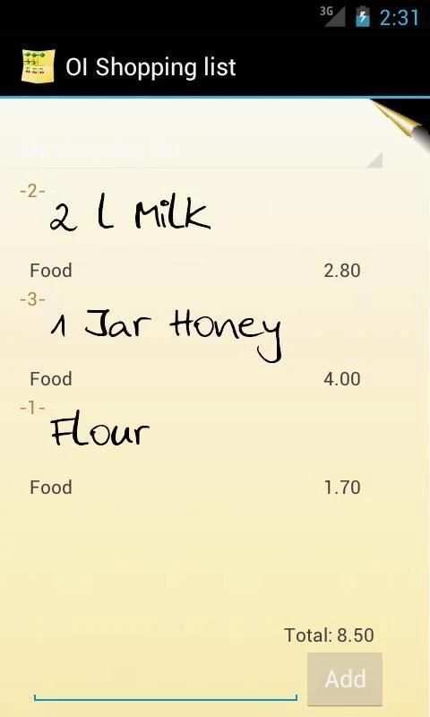 OI Shopping list screenshot 2