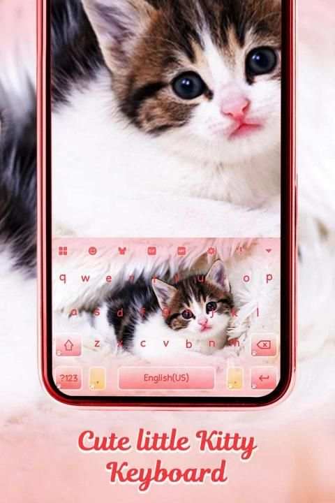 Cute Pink Kitty Keyboard screenshot 3