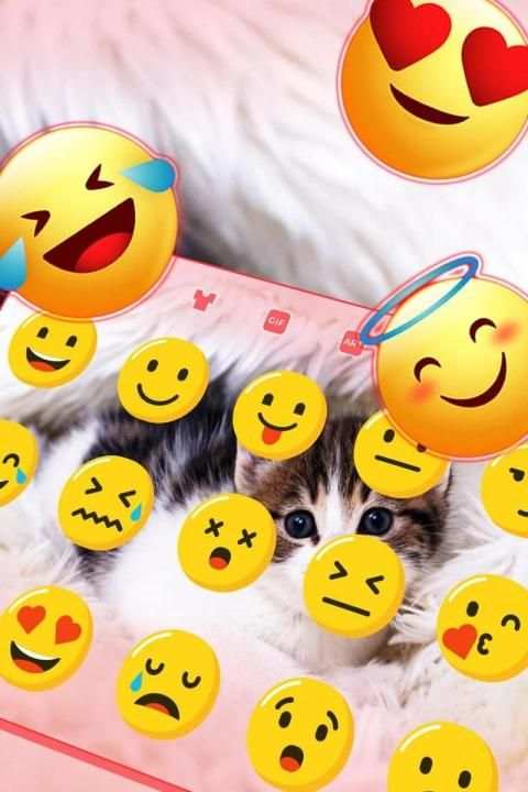 Cute Pink Kitty Keyboard screenshot 1