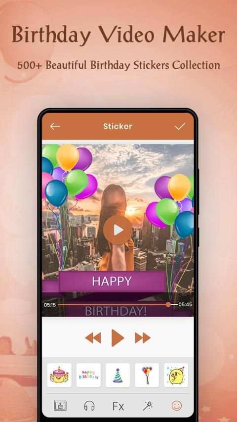 Birthday Video Maker with Music स्क्रीनशॉट 1
