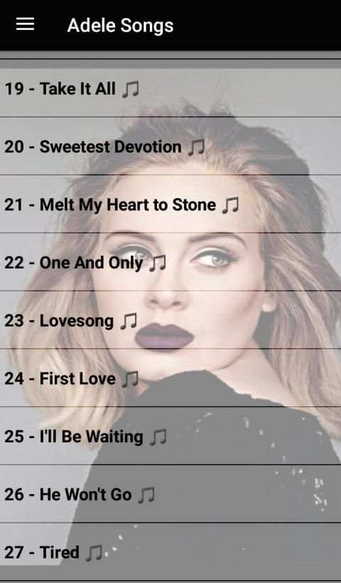 ADELE SONGS OFFLINE 2019 ( 37 SONGS ) स्क्रीनशॉट 3