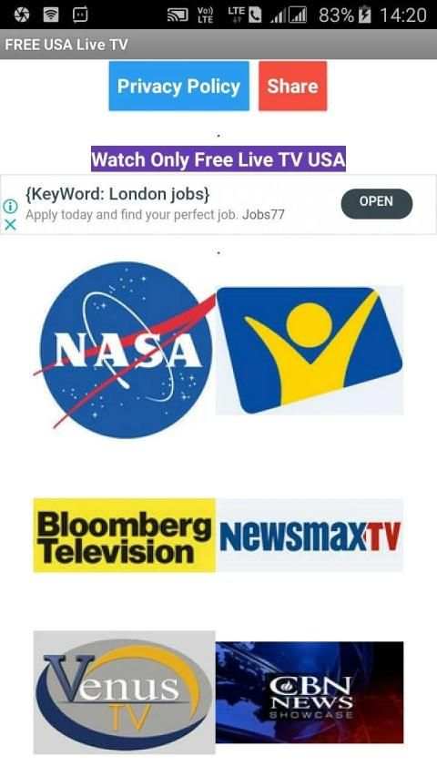FREE USA Live TV स्क्रीनशॉट 2