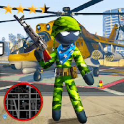 US Army Counter Stickman Rope Hero Crime OffRoad आइकन