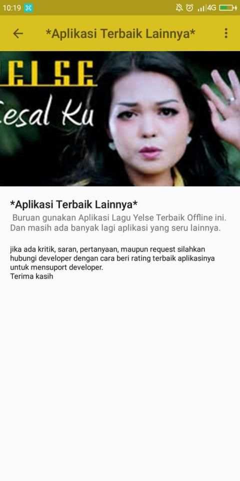 Lagu Yelse Offline Terbaik screenshot 1