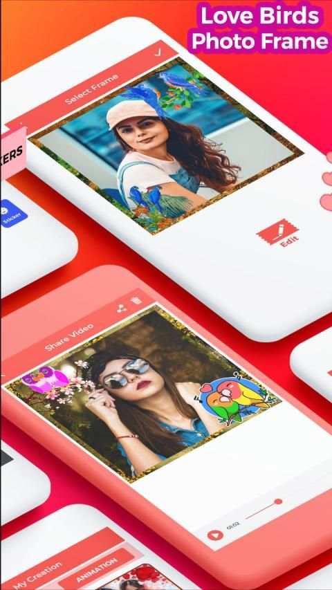 Love Birds Photo Frames Insta DP स्क्रीनशॉट 3