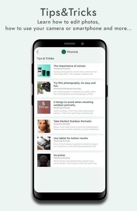 Learn photography, photo editing, tips - Photola screenshot 1