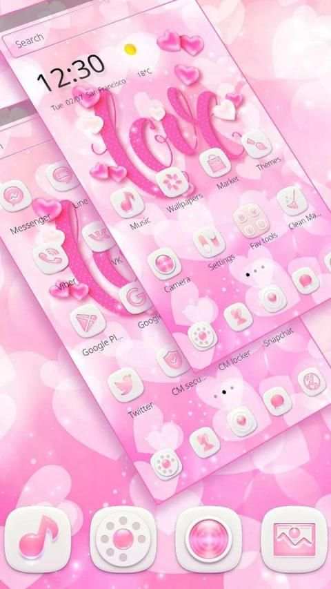 Pink Cute Love Theme screenshot 3