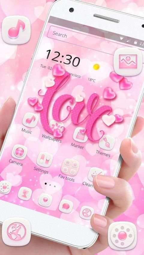 Pink Cute Love Theme screenshot 4