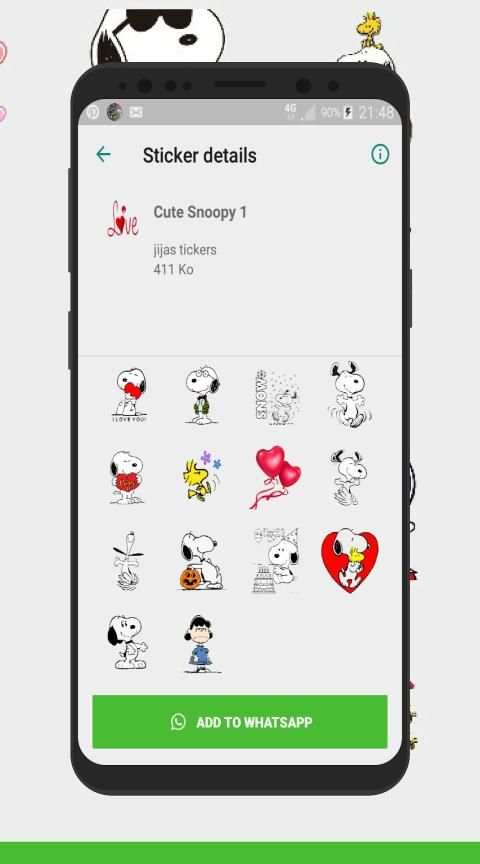 Cute Snoopy Stickers For Whatsapp screenshot 6
