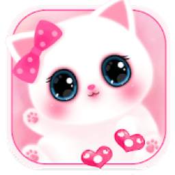 Pink Cute Kitty 3D Live Lock Screen Wallpapers