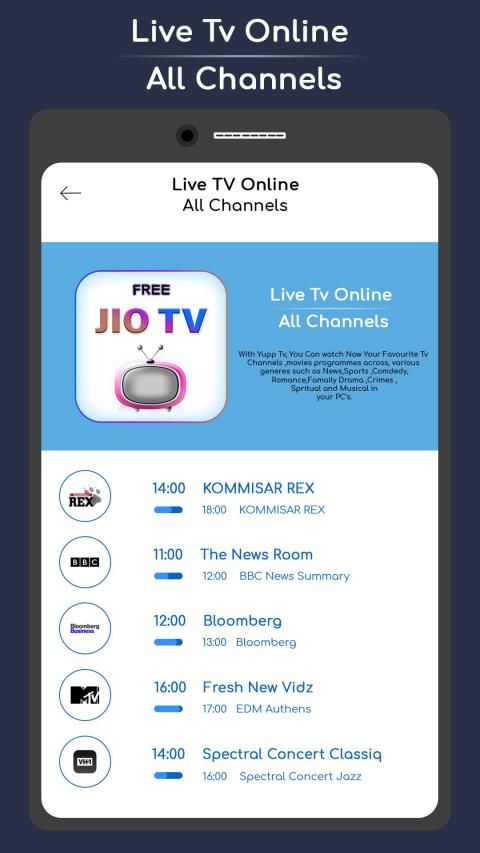Free Jio TV HD Guide स्क्रीनशॉट 1
