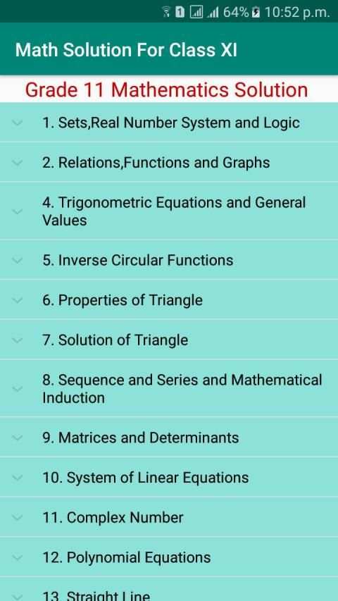 Math Solution For Grade XI screenshot 3