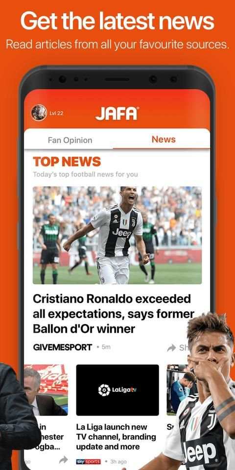 JAFA: Football Fan Opinion & Personalised News App स्क्रीनशॉट 2